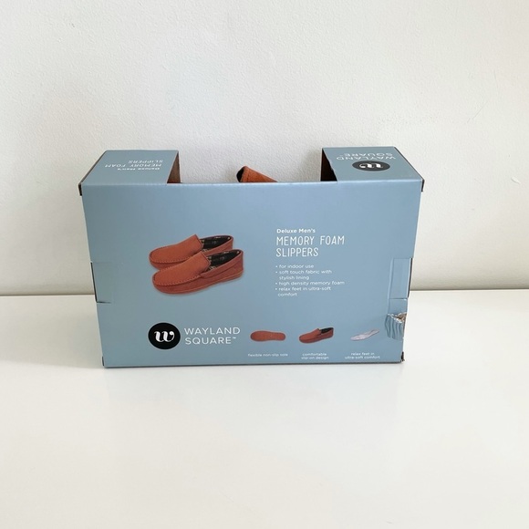 Wayland Square Deluxe Men’s Small Memory Foam Slippers Slip-on Non-Slip Sole 6-7 - Picture 7 of 14